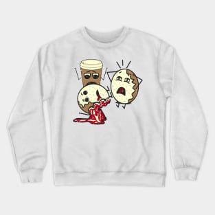 Funny Coffee Cup & Jelly Donuts Panic Attack Crewneck Sweatshirt